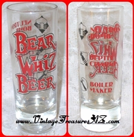 Image for Bear Whiz Beer Tall Shot Glass & Measures: Neutron Bomb, Depth Charge, Boiler Maker <b><span style='color:red'> *****PRIORITY MAIL SHIPPING INCLUDED – DOMESTIC ORDERS ONLY!***** </span></b><span style='color:purple'>